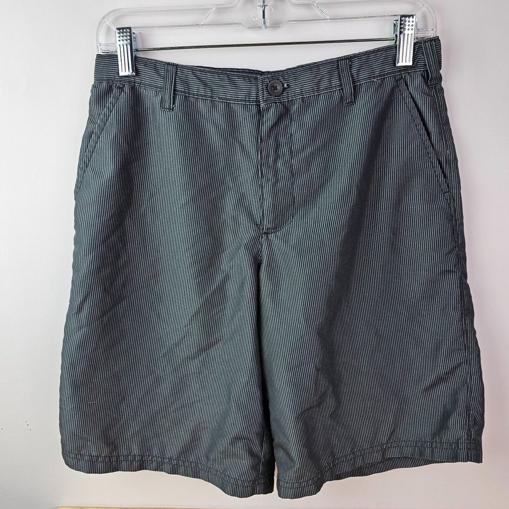 Champion Boys Gray Striped Casual Shorts Youth L 12/14 100% Polyester Button